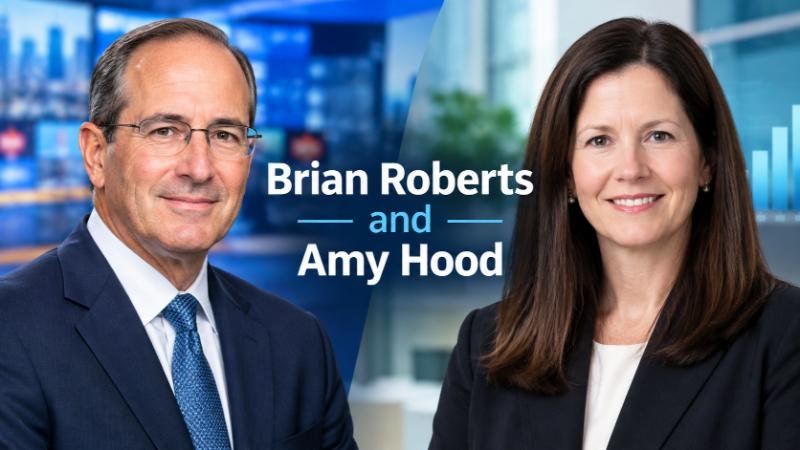 Brian Roberts and Amy Hood professional portraits